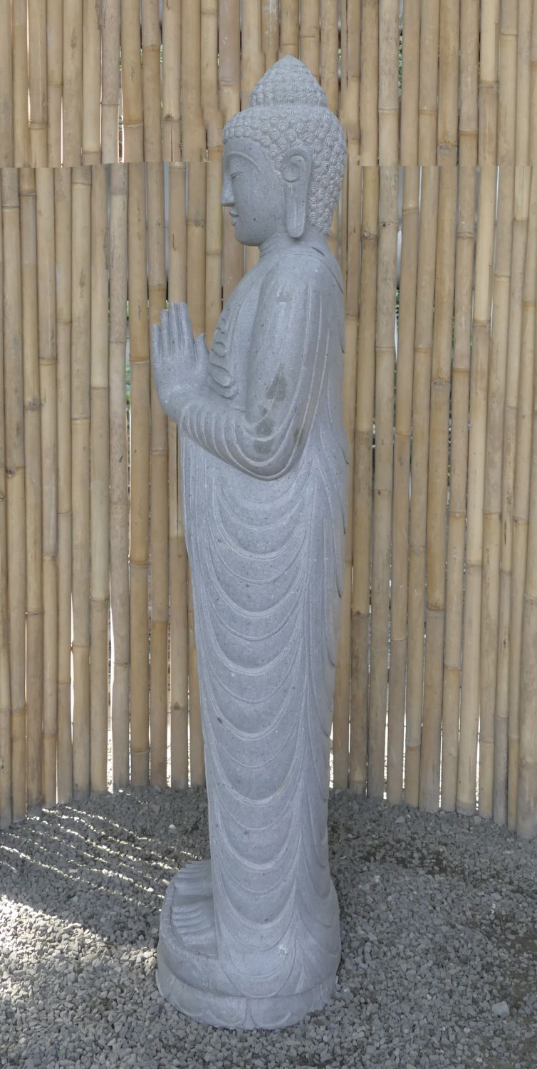  Product image 5 of the product “Standing Buddha made of Riverstone, position Namaskara , H. 180cm. ”